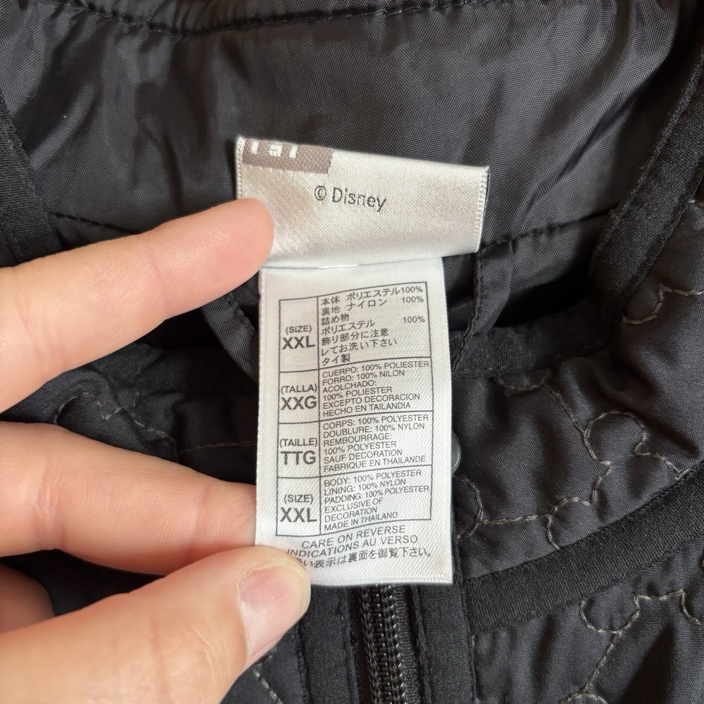 Disney Parks Black Lightweight Mickey‎ Mouse Quilted Jacket with Pockets XXL - Picture 7 of 12